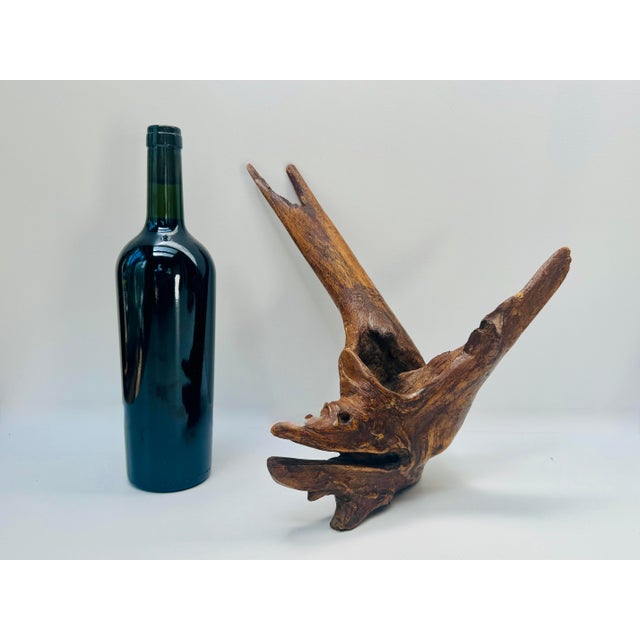 Vintage Organic Driftwood Root Sculpture Bird Form Wood Art For Sale - Image 9 of 9