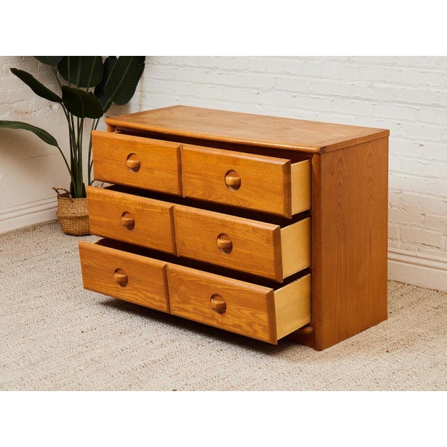American Mid 20th Century Oak Three Drawer Dresser For Sale - Image 3 of 12