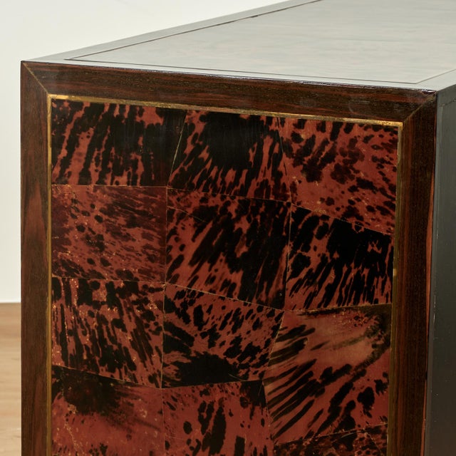 Vintage Faux Tortoiseshell and Rosewood Chest of Drawers For Sale - Image 16 of 17
