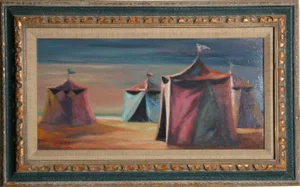 Philippe Alfieri, Circus Tents, Oil on Canvas, Signed l.l.