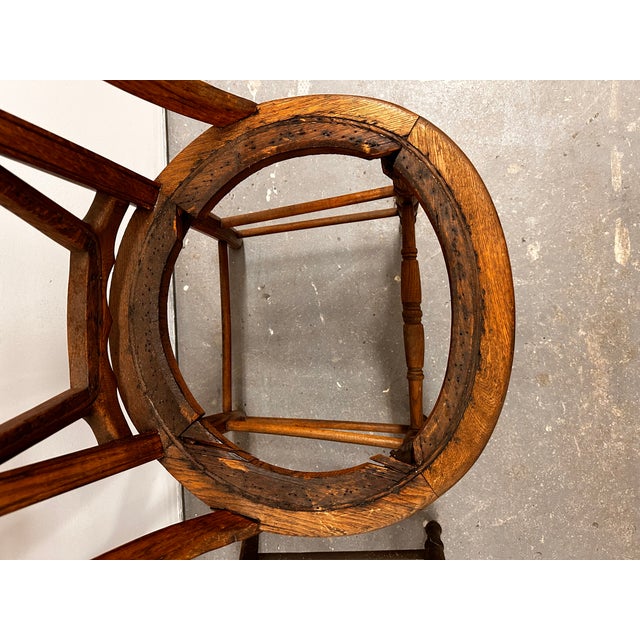 Rare 1873 Heywood Brothers (Heywood Wakefield) Solid Oak Chair Frames (2) For Sale In Boston - Image 6 of 12