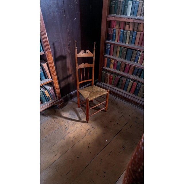 19th Century New England Rush Seat Ladder Back Chair For Sale - Image 11 of 11