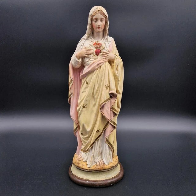 Sculpture Materials Polychrome Saint Mary Figure, 1880 For Sale - Image 7 of 7
