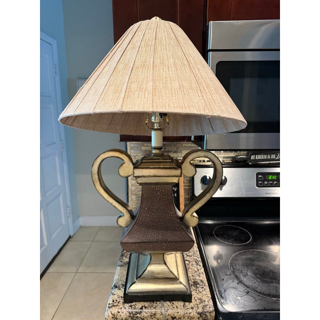 Transitional 1990s Old World/ Tuscan Style Uttermost Lamp For Sale - Image 3 of 5