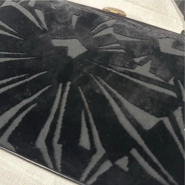 1950s Art Deco Black Velvet Italian Top Handle Bag For Sale - Image 13 of 13
