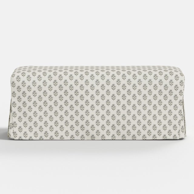 Not Yet Made - Made To Order Stoffer Home x Cloth & Company Slipcover for Lindy Dining Bench in Francie Floral Flint For Sale - Image 5 of 5