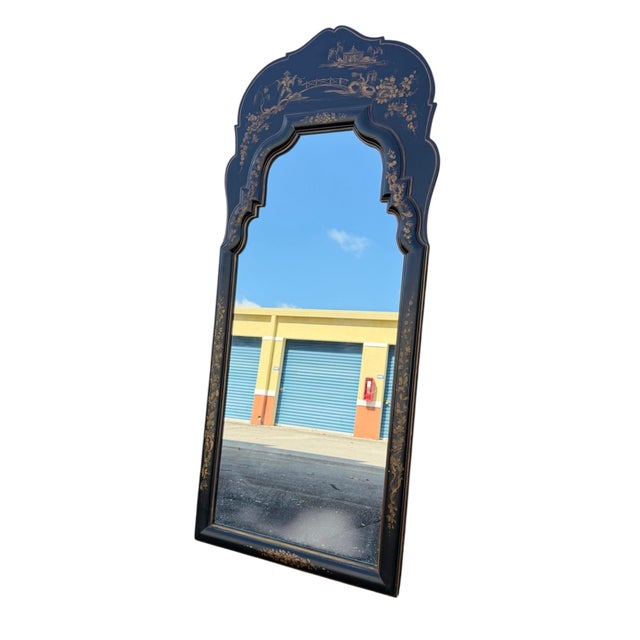 Vintage Drexel Black Chinoiserie Mirror For Sale In Miami - Image 6 of 6