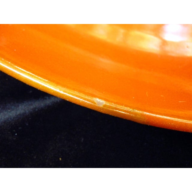 Burnt Orange 1930 Catalina Island Pottery Red Clay Monumental Charger Toyon Red 18" For Sale - Image 8 of 10