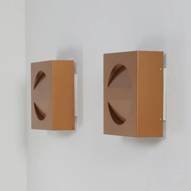 Mid-Century Modern Wall Lamps in Copper from Raak, 1970s, Set of 2 For Sale - Image 3 of 13