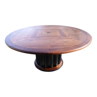 Bold Walnut Dining Tbl. Seat 8+ Gaboon Ebony Embellishments. For Sale