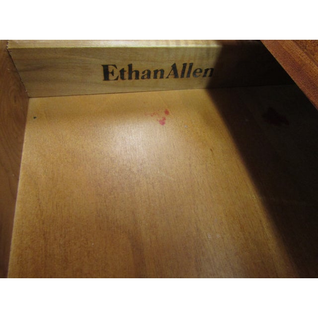 Wood Ethan Allen Solid Maple Country French Console Table For Sale - Image 7 of 8