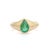 Contemporary Contemporary Style Pear Cut Emerald Solitaire Ring in 14k Solid Gold Size 5.5 For Sale - Image 3 of 12