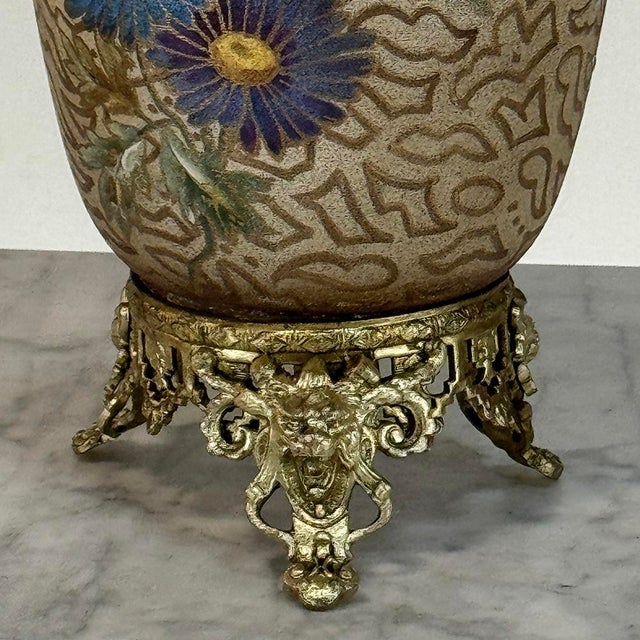 Pair of 19th Century French Gilt Bronze Mounted Hand-Painted Porcelain Vases by Royal Bonn For Sale - Image 15 of 18
