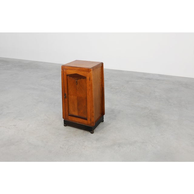 Amsterdamse School Wooden Nightstand, the Netherlands, 1915 For Sale - Image 6 of 16