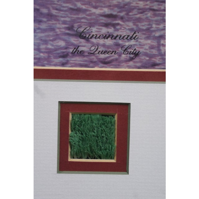 Printmaking Materials Late 20th Century Steve Ford Signed Riverfront Stadium Cincinnati Reds Bengals Lithograph 33" For Sale - Image 7 of 13