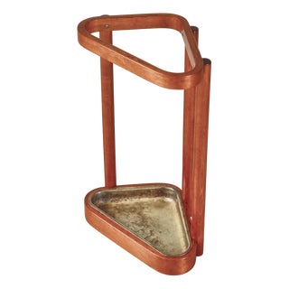 Scandinavian Modern Umbrella Stand Model No. 115 in Birch & Brass attributed to Alvar Aalto, 1940s For Sale