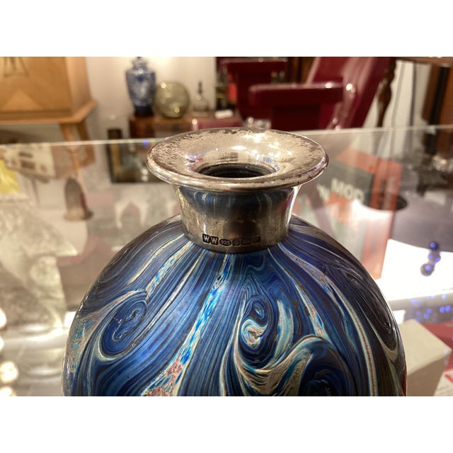 Decorated Glass Bottle with 925 Silver Neck from Isle of White, 2004 For Sale - Image 10 of 11