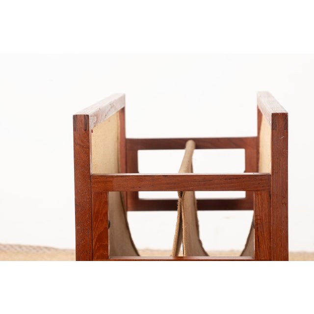 Danish Magazine Rack in Teak and Linen by Henning Wind-Hansen for Sika Møbler, 1960s For Sale - Image 4 of 12