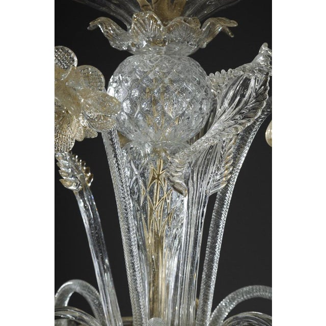 Large Murano Glass and Gold Chandelier For Sale - Image 11 of 18