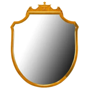 Carved Walnut Shield-Form Empire Ribbon & Acanthus Leaf Mirror