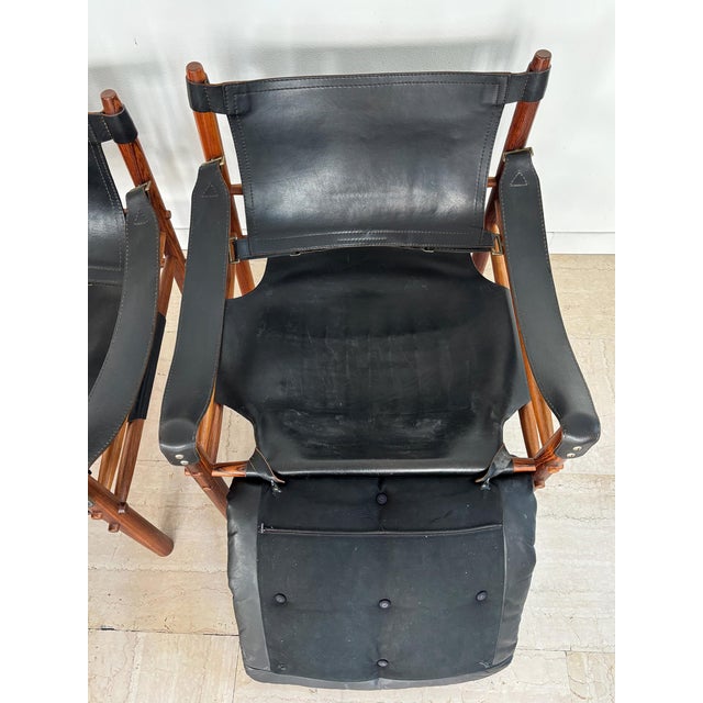 Scandinavian Armchairs in Black Leather and Wood by Arne Norell, Sweden, 1960s, Set of 2 For Sale - Image 9 of 18