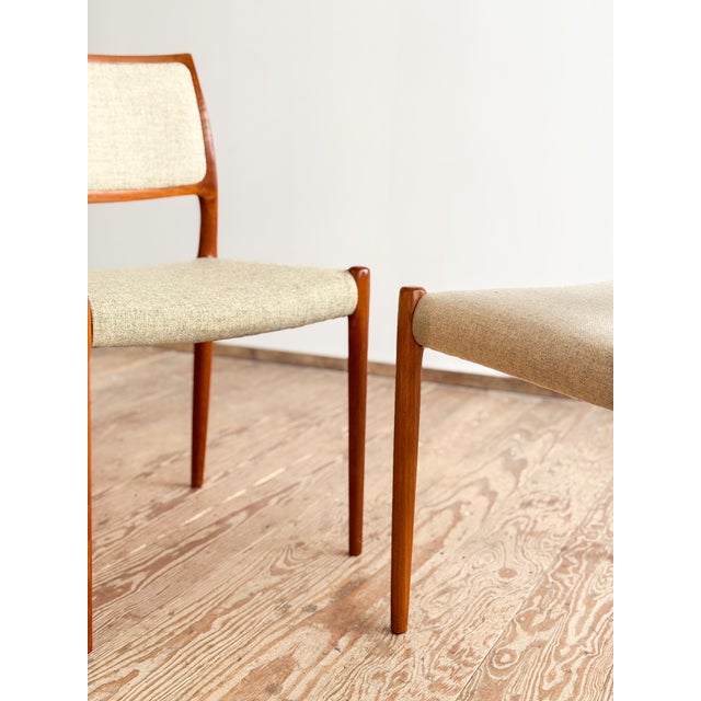 Mid-Century Model 80 Upholstered Chair by Niels O. Møller for J. L. Mollers, Set of 2 For Sale - Image 12 of 16