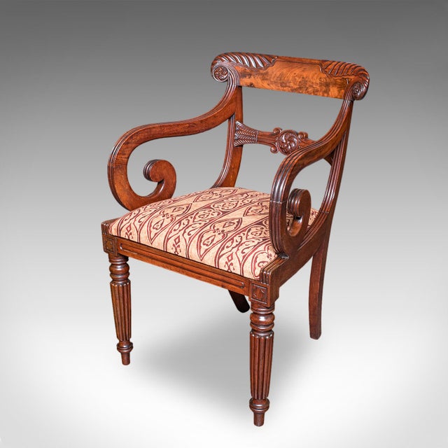 Early 19th Century Pair of Antique Morning Room Elbow Chairs, English, Reception Seat, William IV For Sale - Image 5 of 12