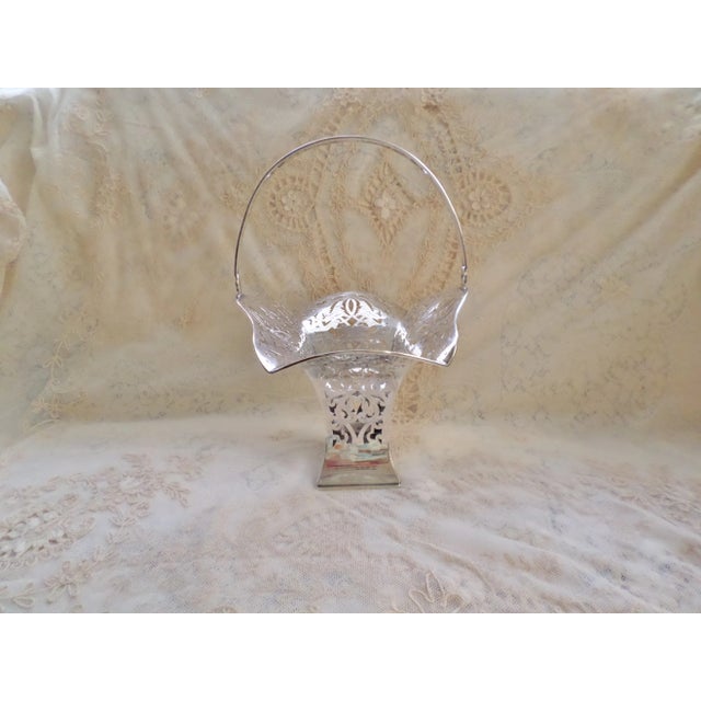 Art Nouveau Antique Shreve, Crump & Low Pierced Sterling Silver Brides Basket For Sale - Image 3 of 13