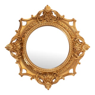 French D' Amboise Collection of Gold Petite Mirrors- Round For Sale