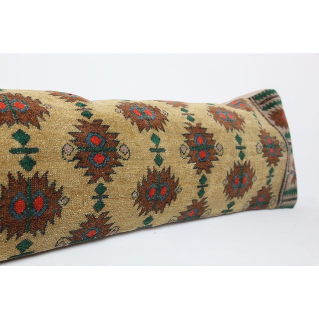 Saffron Handwoven Bohemian Home Decor Turkish Rug Pillow Cover -12'' X 45'' For Sale - Image 8 of 9