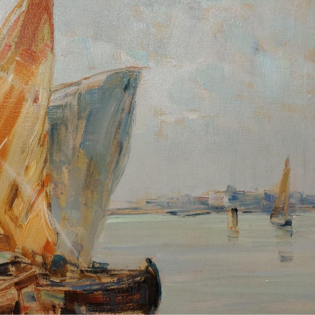 Angelo Brombo, Riva Di Pellestrina, Venice, 1960, Oil on Canvas, Framed For Sale - Image 9 of 18