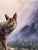 Early 21st Century Red Wolf by Brian Mashburn | Oil on panel of a wolf in a misty mountainous landscape For Sale - Image 5 of 5