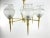 Metal Vintage Brass and Frosted Glass Chandelier, France, 1970s For Sale - Image 7 of 8