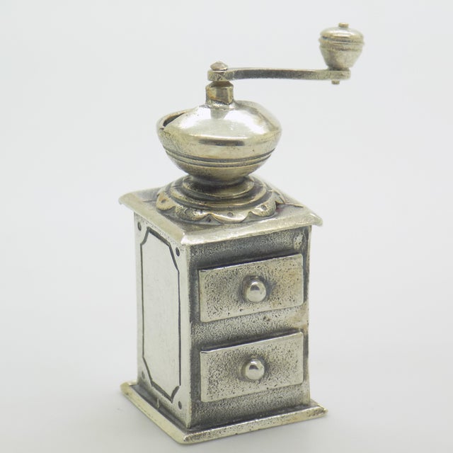 Vintage Italian Silver 800 Coffee Grinder Figurine by Raspini, Arezzo, 1970s For Sale - Image 13 of 13