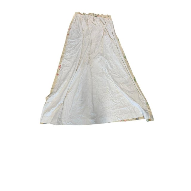 Vintage Custom Pinch Pleat Brunschwig & Fils Fabric Floral Drapes- 2 Panels For Sale - Image 11 of 12