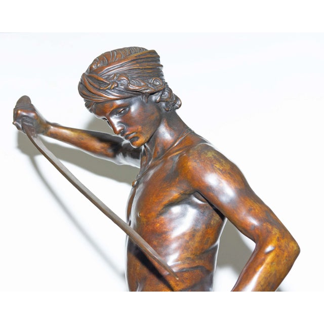 Large French Bronze Sculpture of David and Goliath by Antonin Mercié 42