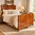 19th Century Neoclassical Solid Blond Walnut and Walnut Veneer Double Bed from Bassano Manufactures For Sale - Image 17 of 18
