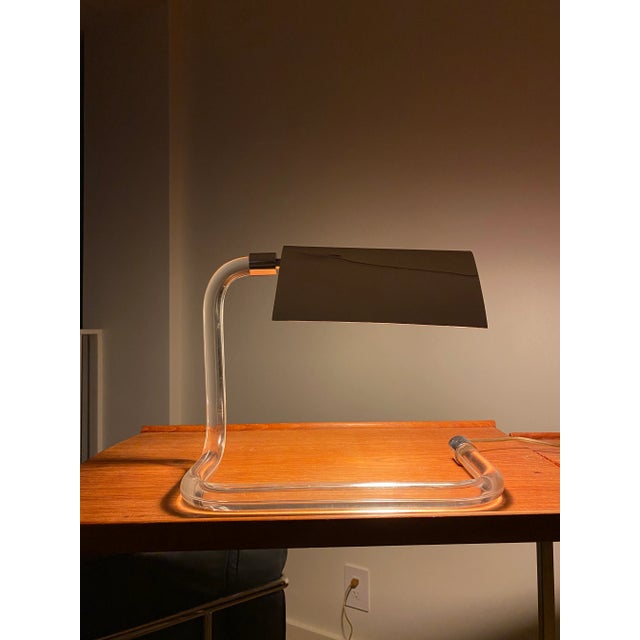 Mid-Century Modern Futuristic Peter Hamburger Lucite & Chrome Lamp Produced by Kovacs for Knoll International For Sale - Image 3 of 8