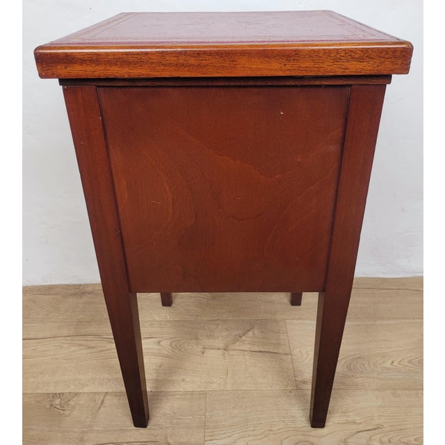 1950s Mid-Century Bedside Table with Leather Top Lid, 1950 For Sale - Image 5 of 18