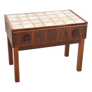 Danish Modern Rosewood and Tile Hallway Dresser, 1960s For Sale