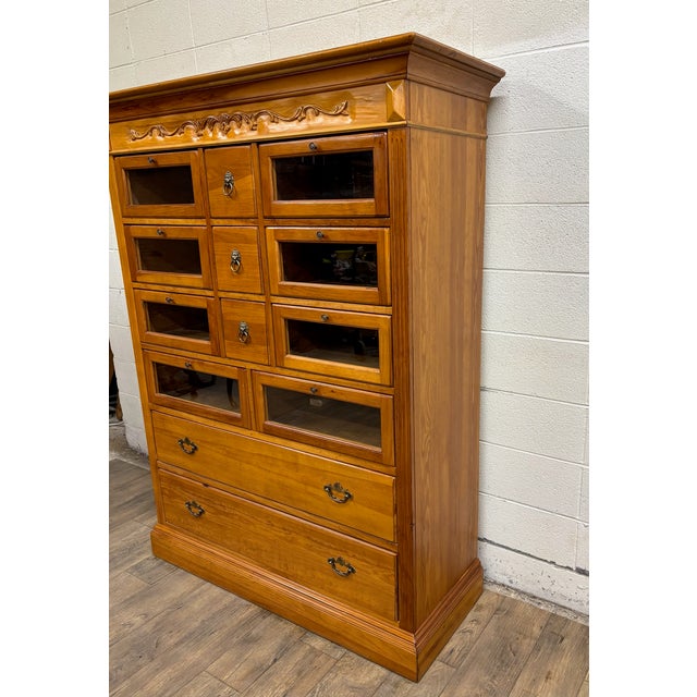 Traditional Vintage Lexington Haberdashery Apothecary Cabinet Display Chest For Sale - Image 3 of 18