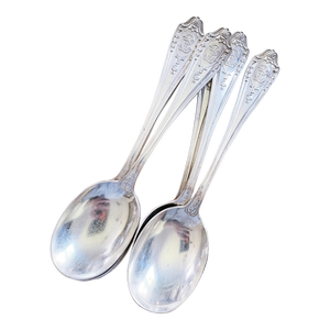 Set of 6 of Silver Plated Soup Spoons From the Biltmore Hotel Providence, 1940s