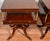 Description 1930 Elegant pair of vintage Neoclassical regency style mahogany end tables crafted by Schmieg & Kotzian,...