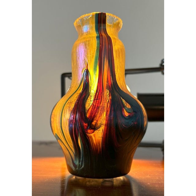 Art Nouveau Iridescent Glass Vase, 1890s For Sale - Image 11 of 18