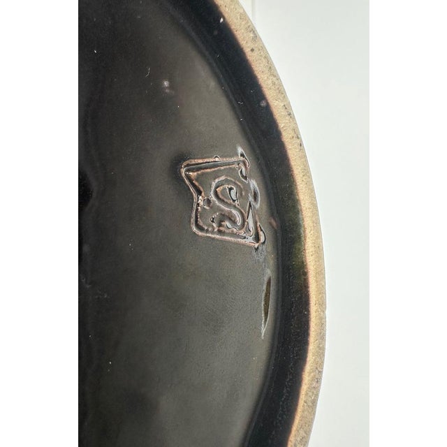 Black Vintage Vase with Bamboo Relief in Ceramic, 1970s For Sale - Image 8 of 10