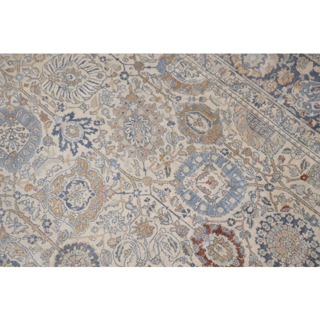 Early 20th Century Ivory Antique Persian Tabriz Rug no. j4805 For Sale - Image 5 of 11