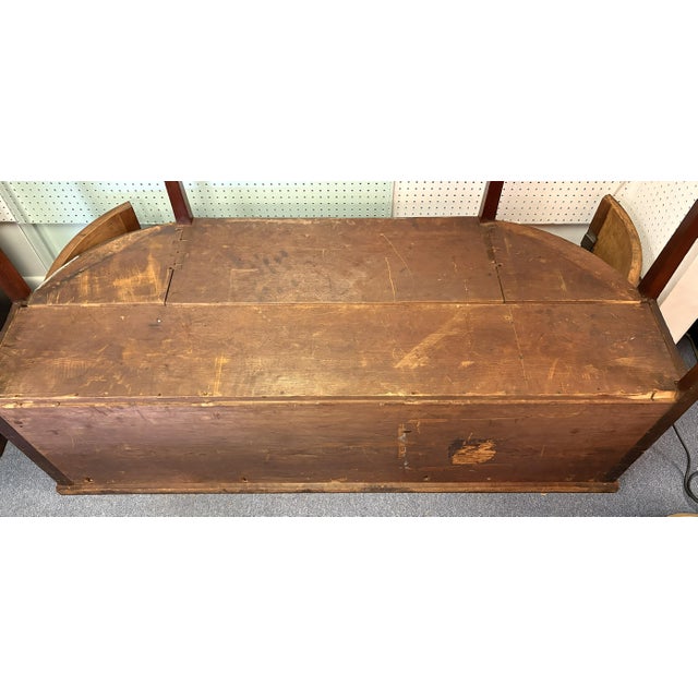 19th Century Sheraton Style Mahogany Bowfront Butler's Sideboard With Secretary Desk, Locks and Keys For Sale - Image 14 of 18