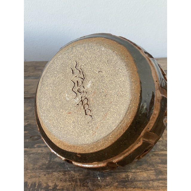 Vintage Original Studio Pottery Greek Key Vase For Sale - Image 11 of 12