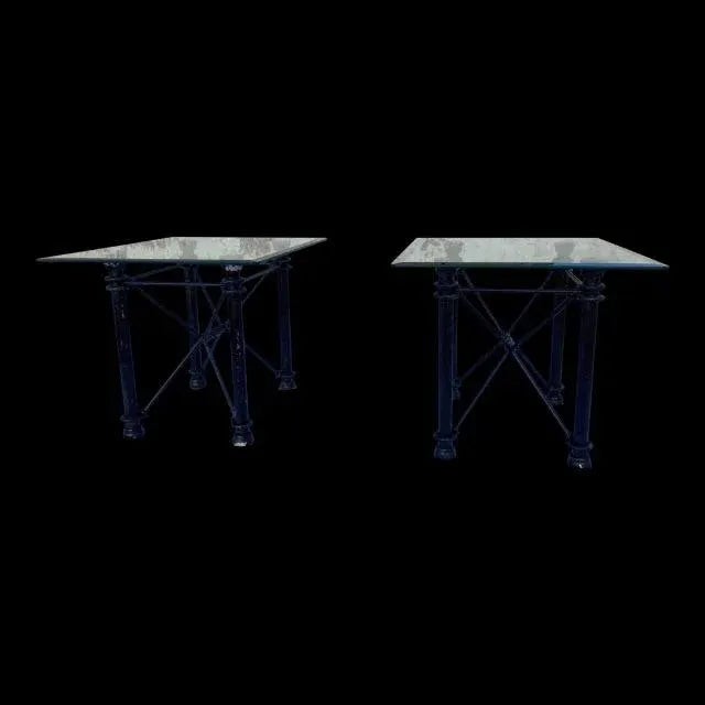 1980s Modern Wrought Iron Rectangular Base Beveled Glass Top Side Tables - a Pair For Sale - Image 12 of 13