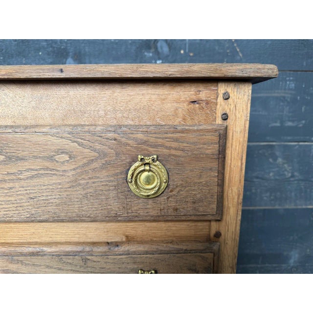 Brown Small Antique French Oak Chest of Drawers, 1830s For Sale - Image 8 of 12